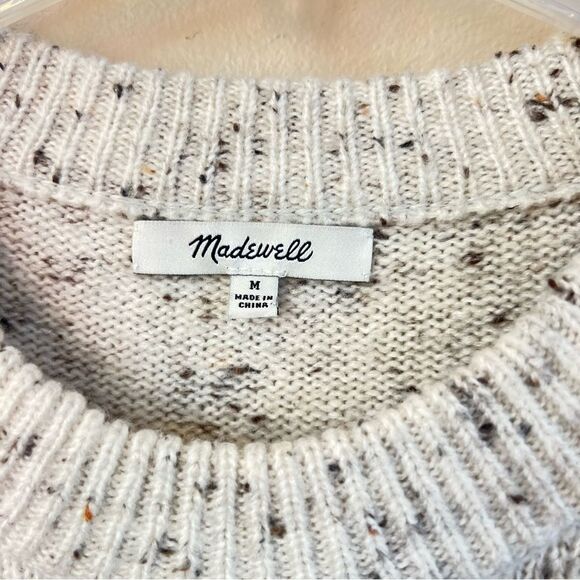 MADEWELL Donegal Button Bell Sleeve Sweater Dress Ivory Grey Size M - Picture 6 of 15